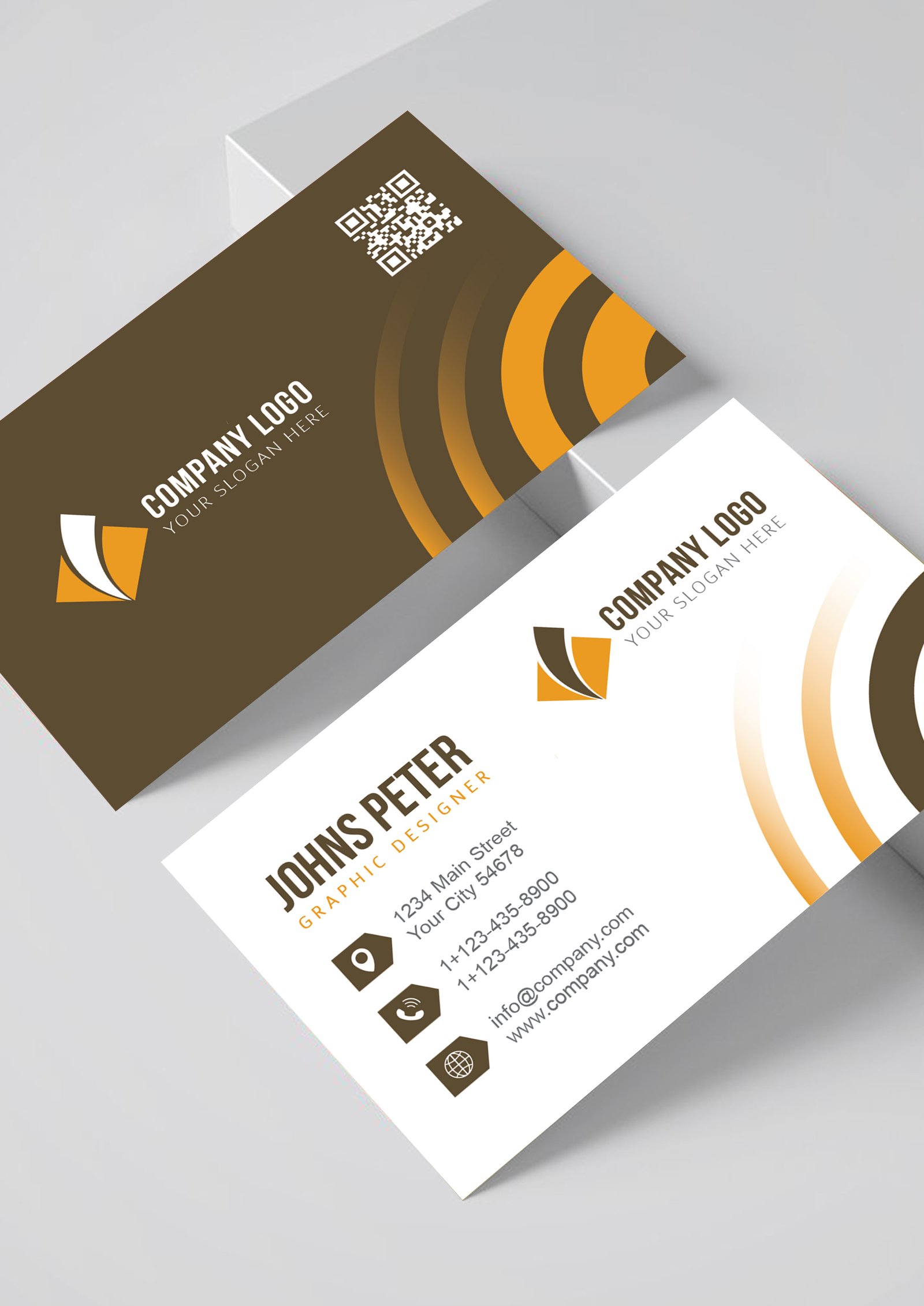 Corporate Business Card Template Brown